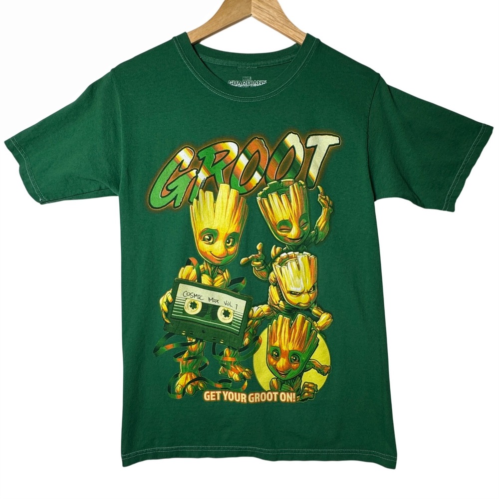 Groot Green Graphic Tee‎ Guardians Of The Galaxy Comic Book Marvel Size Small